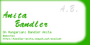 anita bandler business card